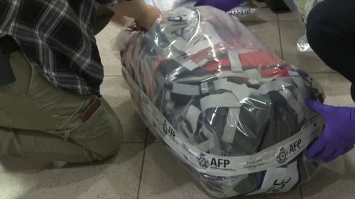 The Australian Federal Police seized 38 kilograms of methamphetamine at Sydney Airport today. 