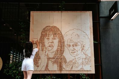 Fairy bread mural of Kath & Kim in Melbourne