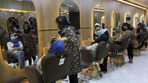 A spokesman at Afghanistan's Vice and Virtue Ministry said Tuesday, July 4, 2023, the Taliban are banning women's beauty salons. (AP Photo/Rahmat Gul, File)