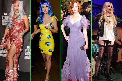 2010 will forever be remembered as the year <b>Lady Gaga</b> wore a dress made from raw meat, <b>Katy Perry</b> got about in stupid wigs, <b>Christina Hendricks</b> reminded Hollywood that curves are hot and 17-year-old <b>Taylor Momsen</b> pushed the fine line between rock chick and child porn with her pantsless image.<br/>