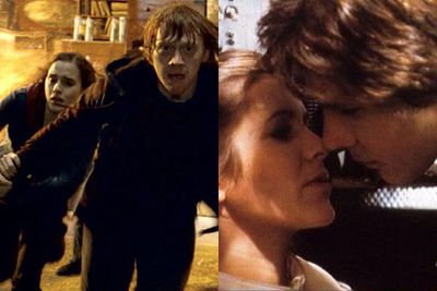 Two indispensible friends will accompany the hero on his journey - a ballsy, take-charge girl whose beauty and compassion win everybody over and a cocky, lovable clown. They'll bicker endlessly, but only because they crushing on each other. (Ron and Hermoine/Han and Leia)