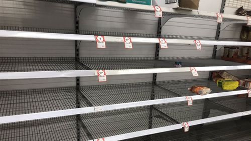 Coles at Chatswood ran over out rice on the weekend as customers stocked up.
