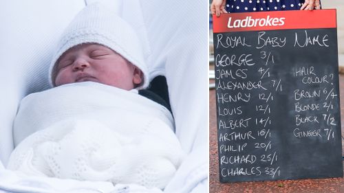 A woman won $8000 after placing a bet that the new prince would be named Louis. (PA/AAP)
