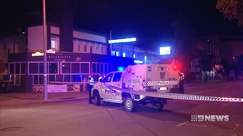 Dion Emin, 16, told 9News a man with a 20cm steak knife lodged in his chest collapsed outside of the Bellavista restaurant in East Perth.