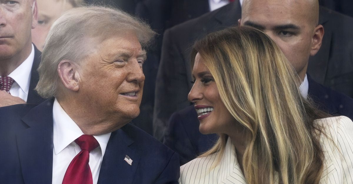 Trump and Melania all smiles at US military parade as protests rage
