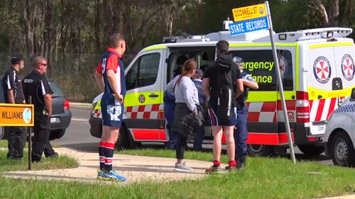 Emergency services at the scene in Kingswood this morning. (9NEWS)