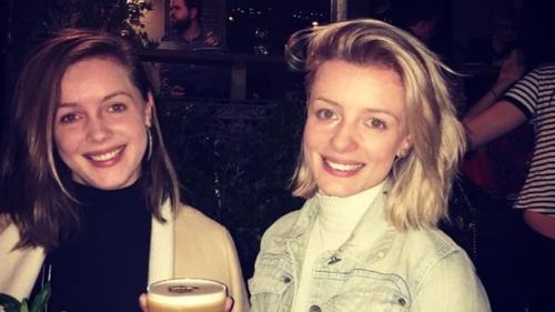 Jess Mudie, right, with twin sister Emily, was killed when a car ploughed through Bourke Street Mall in Melbourne on Friday.