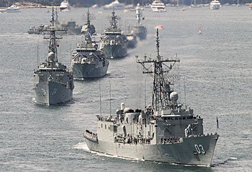 How many ships, boats and submarines are there in the Royal Australian Navy's fleet?