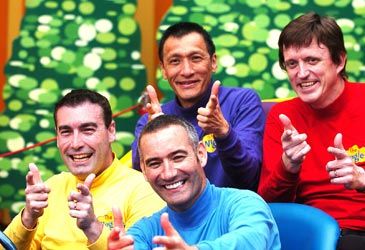 What colour car do the Wiggles famously drive on stage?