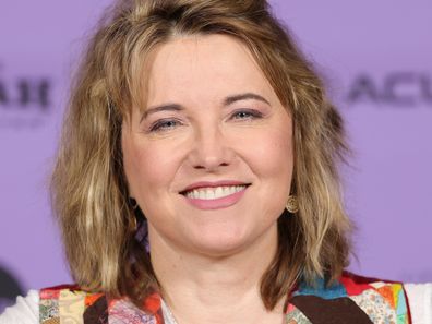 Lucy Lawless attends a Cinema Cafe panel during 2024 Sundance Film Festival at Filmmaker Lodge on January 23, 2024 in Park City, Utah. 