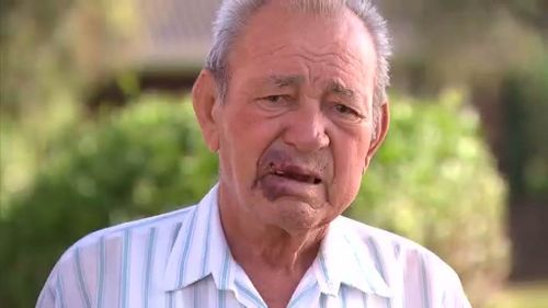 Frank Carlino, 86, says he is not angry with the people who allegedly bashed and robbed him of $570 in Sydney's southwest. (9NEWS)