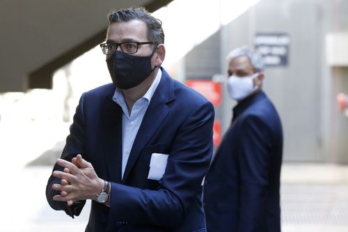 Victoria Premier Daniel Andrews leaves the daily briefing on July 31.