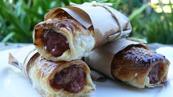 Australia Day tucker: chorizo and onion sausage rolls