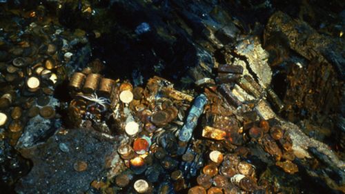 An image of the gold found on the shipwreck of the SS Central America (Dispatch).
