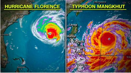 The scale of Mangkhut to Florence is apparent in these CNN storm graphics.