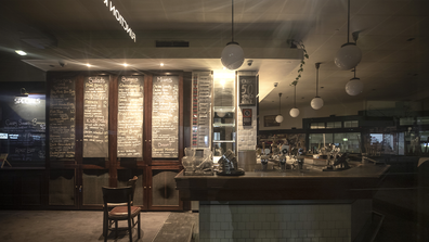 A general view of inside the Robin Hood Hotel in Waverley photographed through a window on May 03, 2020 in Sydney, Australia.