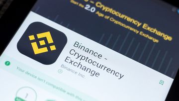 Binance crypto exchange on a mobile phone.