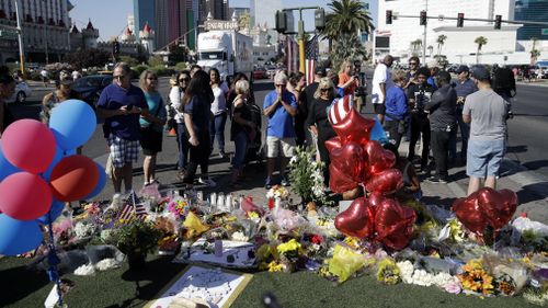 A memorial for the victims of the Las Vegas. (AAP)