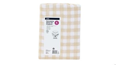 Gingham Cotton Flannelette Sheet Set, Kmart