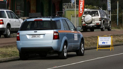 Panneau de radar mobile NSW.