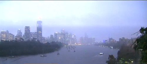 Brisbane was lit up by lightning during the storm. (9NEWS)