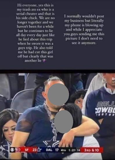 Cheating man at NFL game