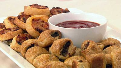 <strong>Sausage rolls and pizza spirals</strong>
