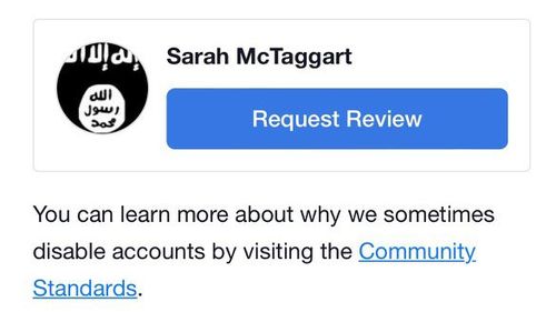 Hackers changed Ms McTaggart's Facebook profile to that of a flag associated with ISIS.