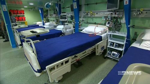 The ship includes a 50-bed hospital. Picture: 9NEWS