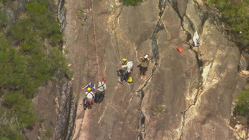 O﻿ne teenager is dead and another is fighting for life after the pair fell while hiking in the Glasshouse Mountains on Queensland's Sunshine Coast.
