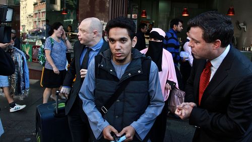 Mohammad Junaid Thorne leaves the Downing Centre Local Court on June 9, 2015.