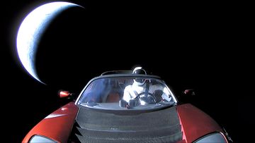 In this handout photo provided by SpaceX in February, a Tesla roadster launched from the Falcon Heavy rocket with a dummy driver named &quot;Starman&quot;  heads towards Mars. (Photo by SpaceX via Getty Images)