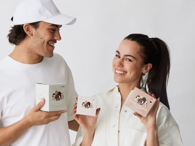 Thomas and Annabelle Burns show off some of Femme Organic's products.