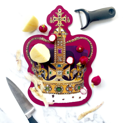 King Charles III Coronation Large Crown Serving Board