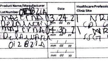 This document provided by the Hawaii Attorney General&#x27;s Office shows a fake COVID-19 Vaccination Record Card from an Illinois woman visiting Hawaii. 