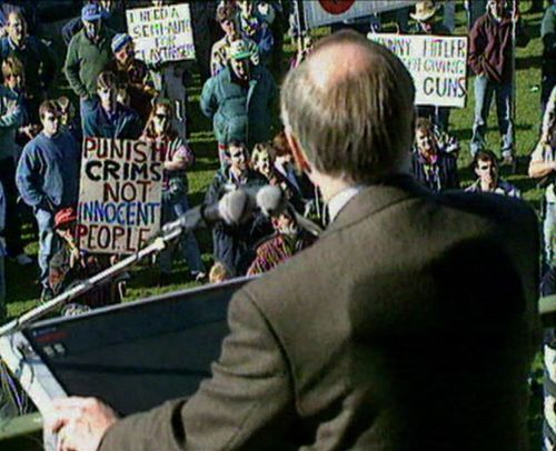 Mr Howard was criticised for wearing a bulletproof vest.