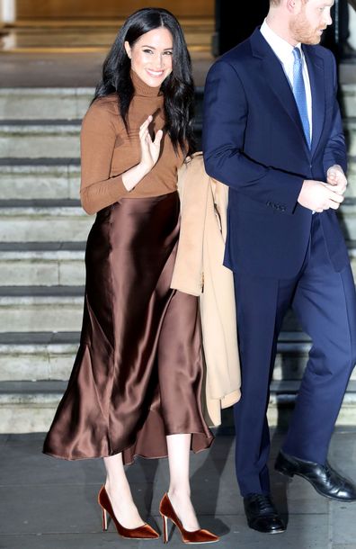 Meghan Markle Wears A Brown Monochrome Reiss Outfit