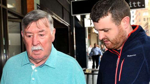 Barry Lyttle and his father Oliver outside court today.