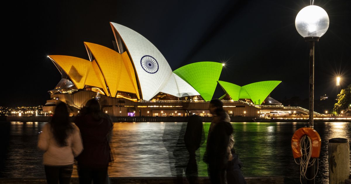 PM says decision to light up Opera House sails for India projects image of Australia to the world