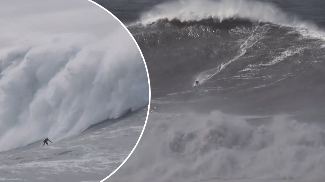 Sebastian Steudtner surfs the 'unsurfable' after drone technology measures 29-metre wave as world record