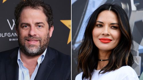 Olivia Munn attends "The Lego Ninjago Movie" photo op at Comic-Con International in San Diego in July; Brett Ratner arrives at the Wolfgang Puck's Post-Hollywood Walk of Fame Star Ceremony Celebration in Beverly Hills. (AAP)