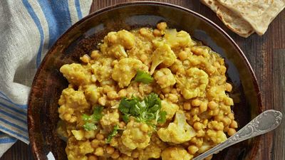 Recipe: <a href="http://kitchen.nine.com.au/2017/01/20/13/15/cauliflower-and-chick-pea-curry" target="_top">Cauliflower and chickpea curry</a>