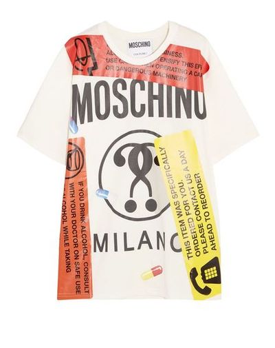 <p>Oversized Moschino prescription pad T-shirt, $403 from <a href="https://www.net-a-porter.com/au/en/product/799547/Moschino/oversized-printed-cotton-jersey-t-shirt" target="_blank">Netaporter.com&nbsp;</a></p>
<p><a href="https://www.net-a-porter.com/au/en/product/799547/Moschino/oversized-printed-cotton-jersey-t-shirt" target="_blank"></a></p>