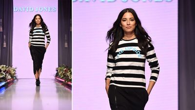 Model Jessica Gomes wears an outfit by The Upside. (AAP)