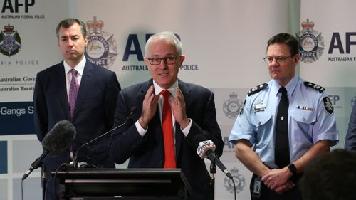 Prime Minister Malcolm Turnbull at the launch today. (9NEWS)