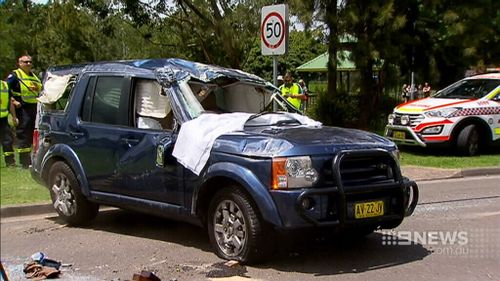 The car sustained major damage during the crash. (9NEWS)