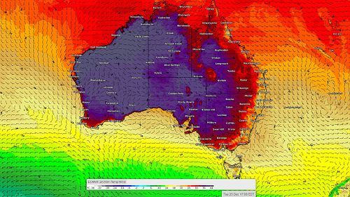 Weather Christmas Day Australia Map
