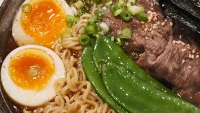 Adam Liaw's garlic teriyaki beef ramen