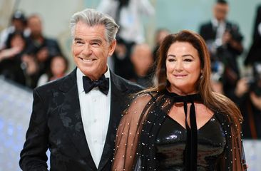 Pierce Brosnan and Keely Shaye Smith at the 2023 Met Gala Celebrating &quot;Karl Lagerfeld: A Line Of Beauty&quot;, May 01, 2023 in New York City. (Photo by Dimitrios Kambouris/Getty Images for The Met Museum/Vogue)