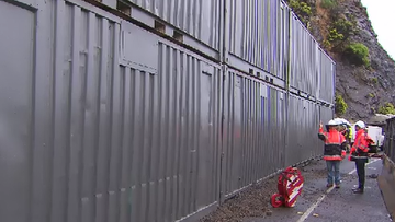 Great wall of shipping containers for Victoria's famous Ocean Road